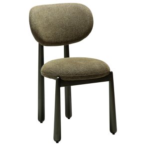 Woke Dan-Form matstol bouclé mörkgrön.