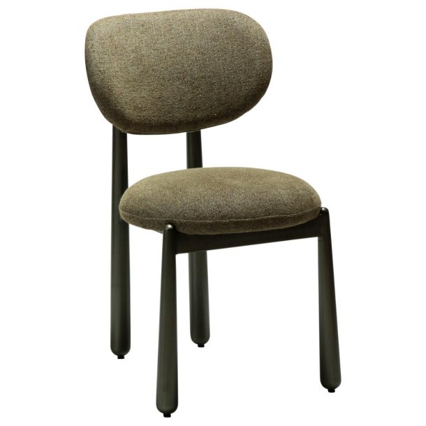 Woke Dan-Form matstol bouclé mörkgrön.