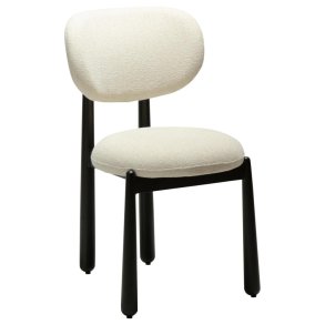 Woke Dan-Form matstol bouclé beige.