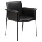 Vale Dan-Form Esszimmerstuhl mit Armlehnen PU-Kunstleder schwarz.
