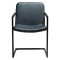 Bounce Dan-Form Esszimmerstuhl mit Armlehnen PU-Kunstleder schwarz.