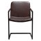 Bounce Dan-Form Esszimmerstuhl mit Armlehnen PU-Kunstleder dunkelbraun.