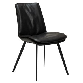Fierce Dan-Form spisestuestol PU kunstlder sort.