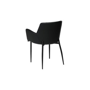 Rombo Dan-Form Esszimmerstuhl mit Armlehnen PU-Kunstleder schwarz.