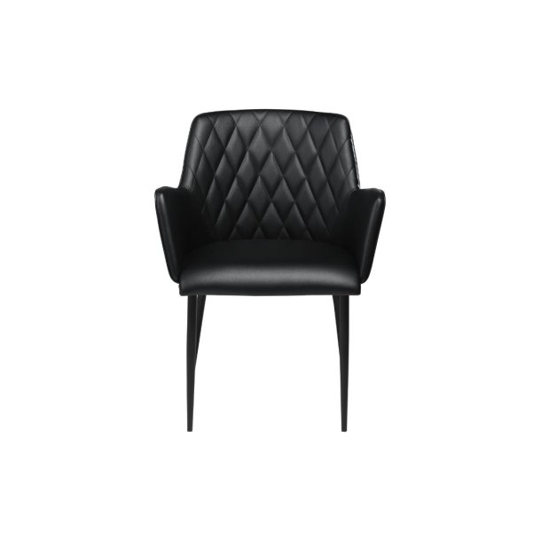 Rombo Dan-Form spisestuestoler med armlene PU kunstl�r svart.