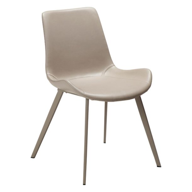 Hype Dan-Form spisestuestol PU kunstlder lysegr.