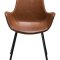 Hype Dan-Form Esszimmerstuhl mit Armlehnen PU-Kunstleder hellbraun.