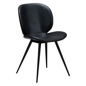 Cloud Dan-Form spisestuestol PU kunstlder sort.