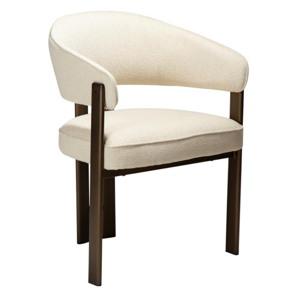 Duct Dan-Form spisestuestoler med armlene boucl&eacute; beige.
