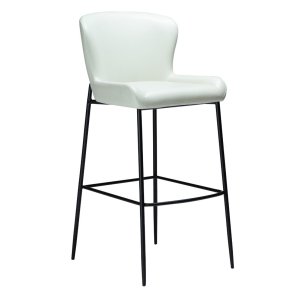 Glam Dan-Formorous barstol PU kunstlr hvit.