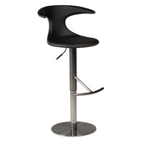Flair Dan-Form barstol h�ydejusterbar ekte l�r svart.