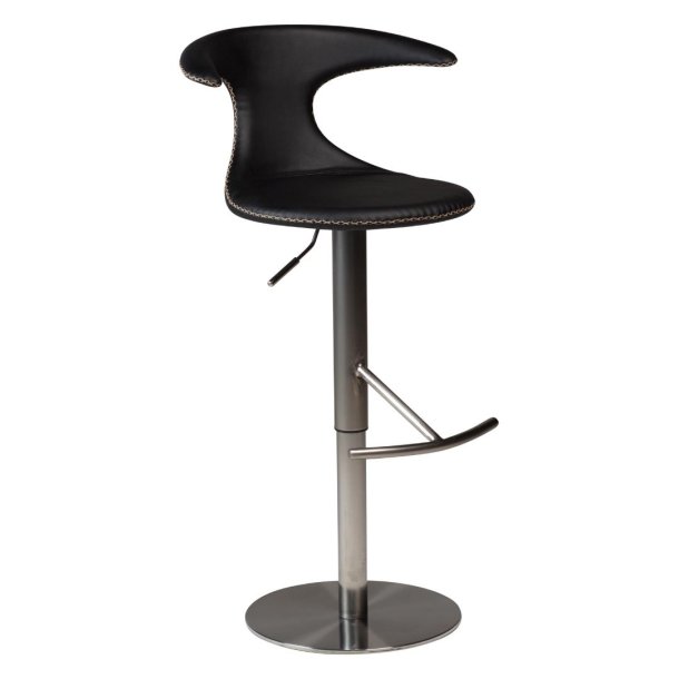 Flair Dan-Form barstol h�ydejusterbar ekte l�r svart.