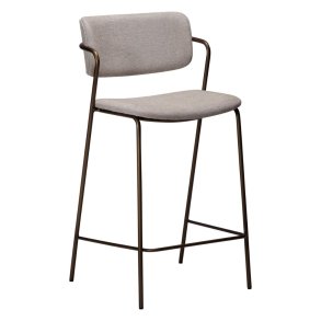 Zed Dan-Form Counterstuhl mit Armlehnen Boucl&eacute; hellgrau.