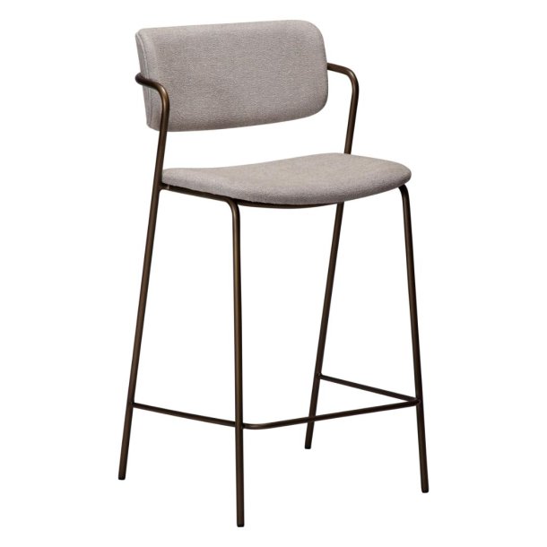 Zed Dan-Form Counterstuhl mit Armlehnen Boucl&eacute; hellgrau.