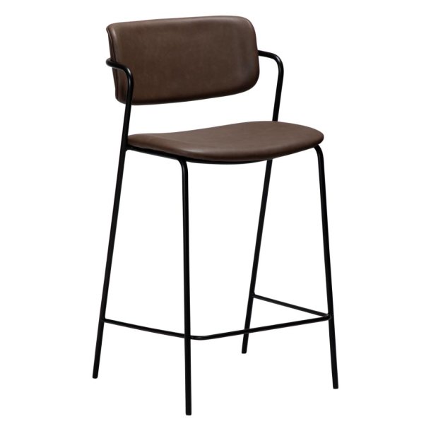 Zed Dan-Form counterstol med armstöd PU-konstläder brun.