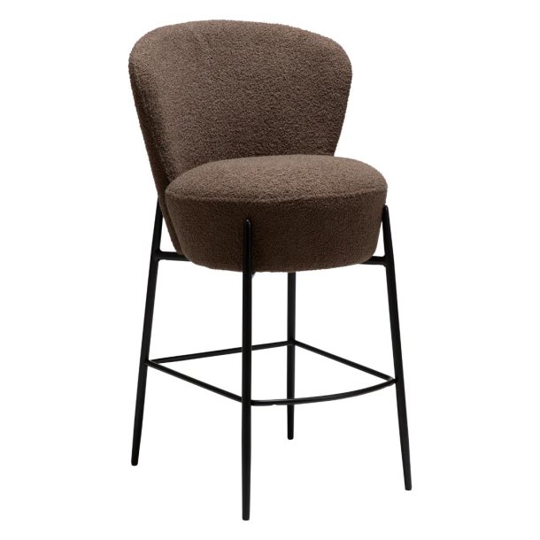 Orbit Dan-Form counter stol bouclé brun.