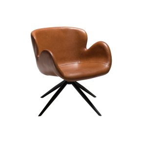 Gaia Dan-Form lnestol med armln PU kunstlder lysebrun.