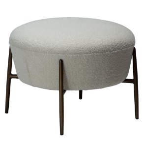 Orbit Dan-Form Pouf Bouclé weiß.