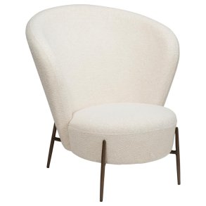 Orbit Dan-Form lnestol bouclé hvid.