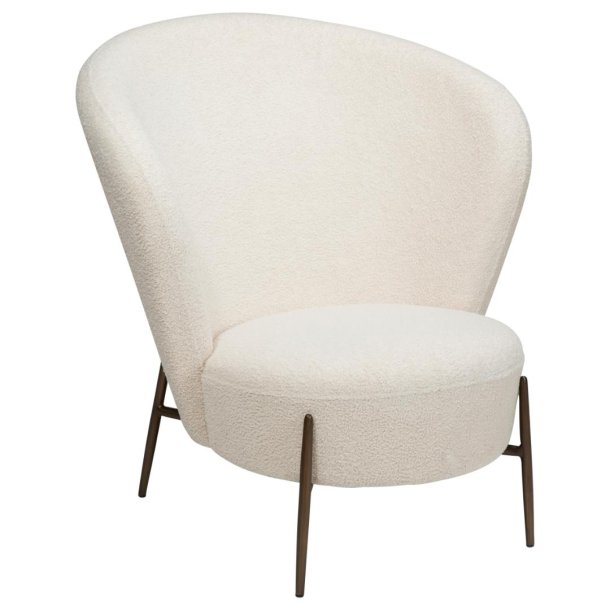 Orbit Dan-Form lnestol bouclé hvid.