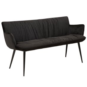 Join Dan-Form Sitzbank mit Armlehnen Velours schwarz.