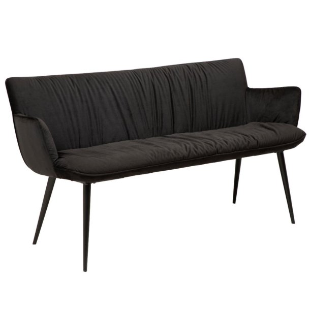 Join Dan-Form Sitzbank mit Armlehnen Velours schwarz.