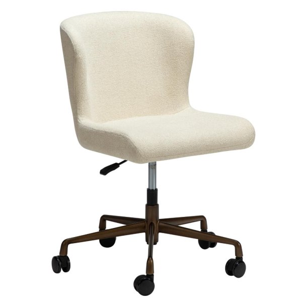 Glam Dan-Form kontorstol bouclé offwhite.