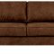 Jesolo 2,5-Personen-Sofa braun mit schwarzen Metallbeinen.