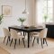 Amaretta ensemble pour salle � manger table noir 6 chaises velours beige.