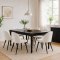 Amaretta ensemble pour salle � manger table noir 6 chaises velours c�tel� beige.