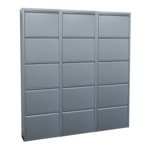 Pisa skoskap med 15 drer i metall gr. Leveres ferdig montert.