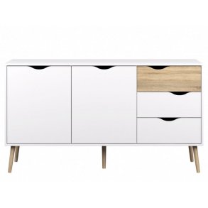 Napoli sknk med 3 skuffer og 2 lger hvid/eg.